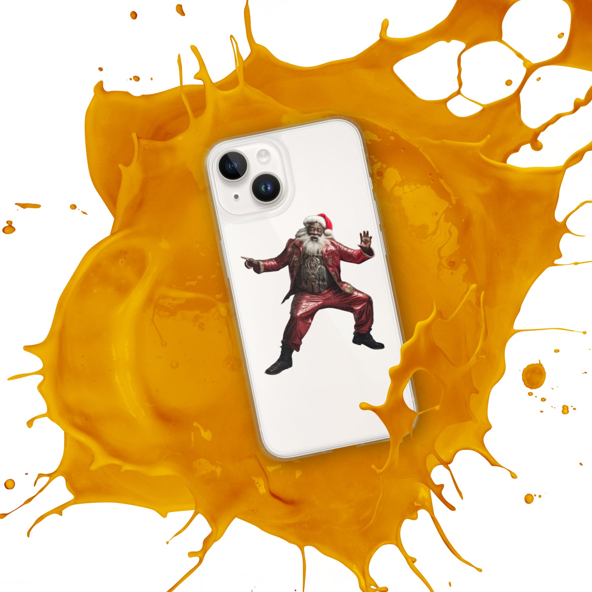 Black Santa Clear Case for iPhone® - ShopEbonyMonique