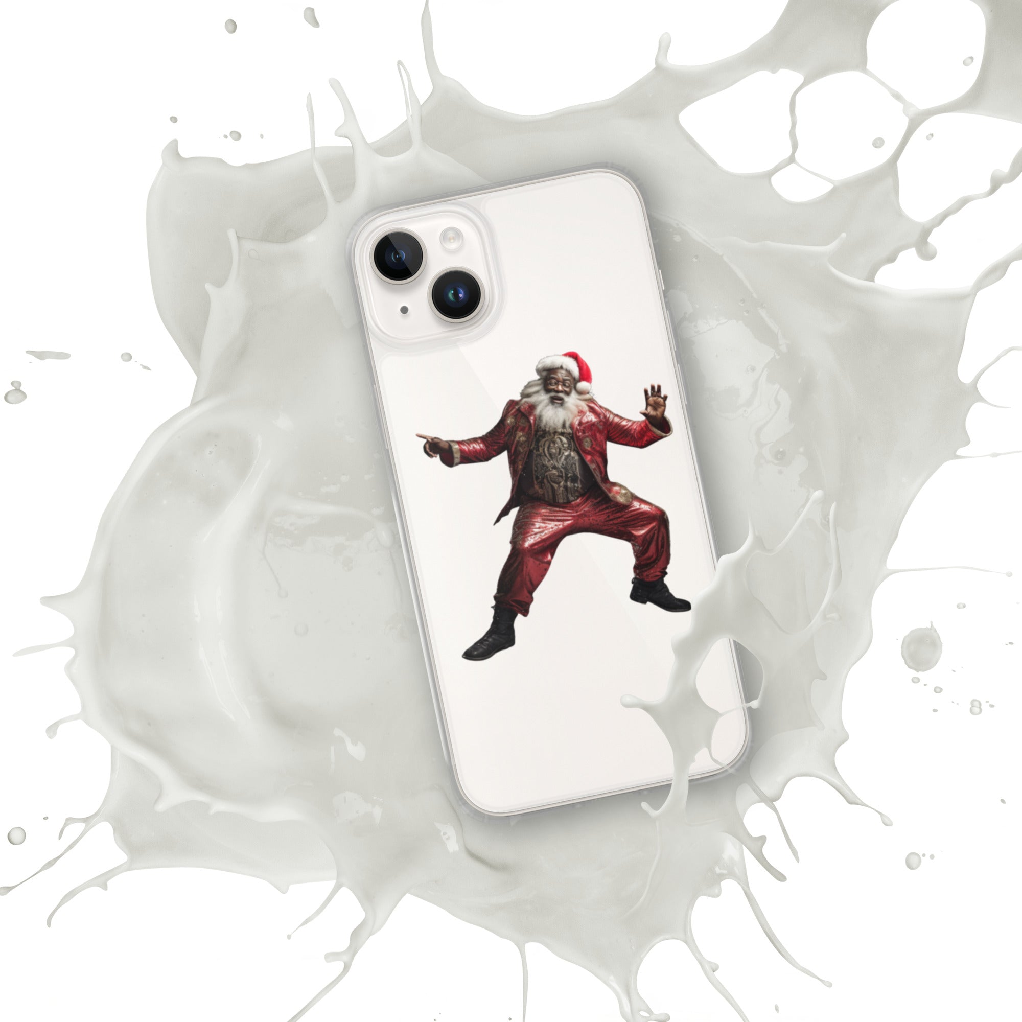 Black Santa Clear Case for iPhone® - ShopEbonyMonique