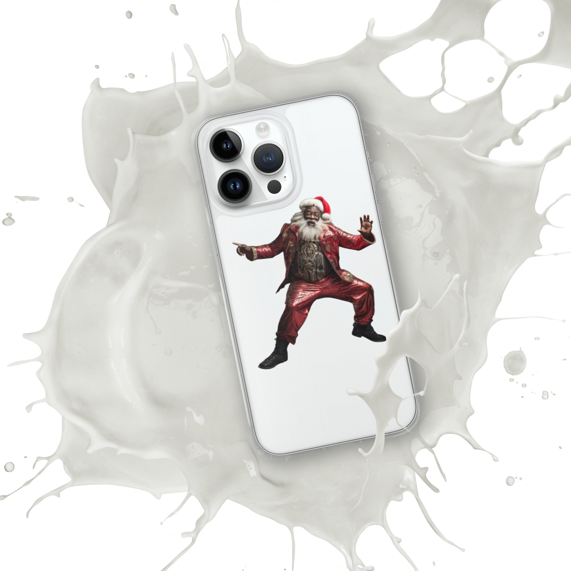 Black Santa Clear Case for iPhone® - ShopEbonyMonique