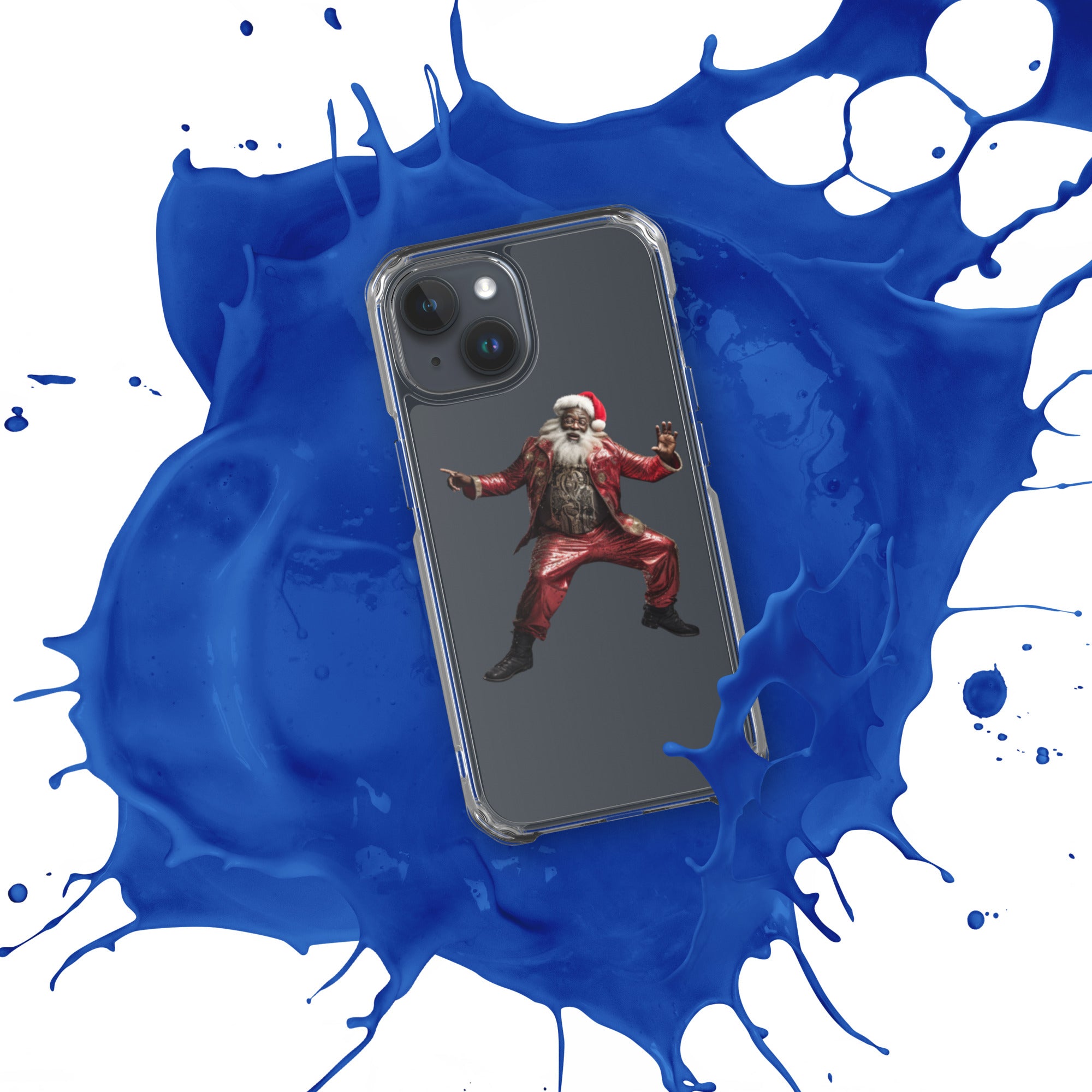 Black Santa Clear Case for iPhone® - ShopEbonyMonique