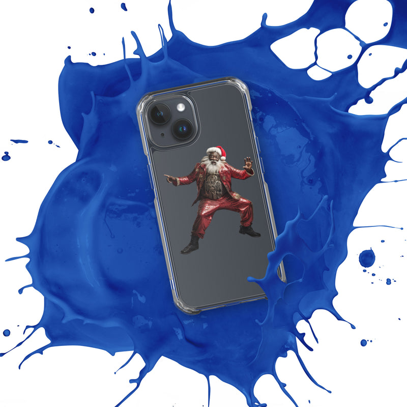 Black Santa Clear Case for iPhone®