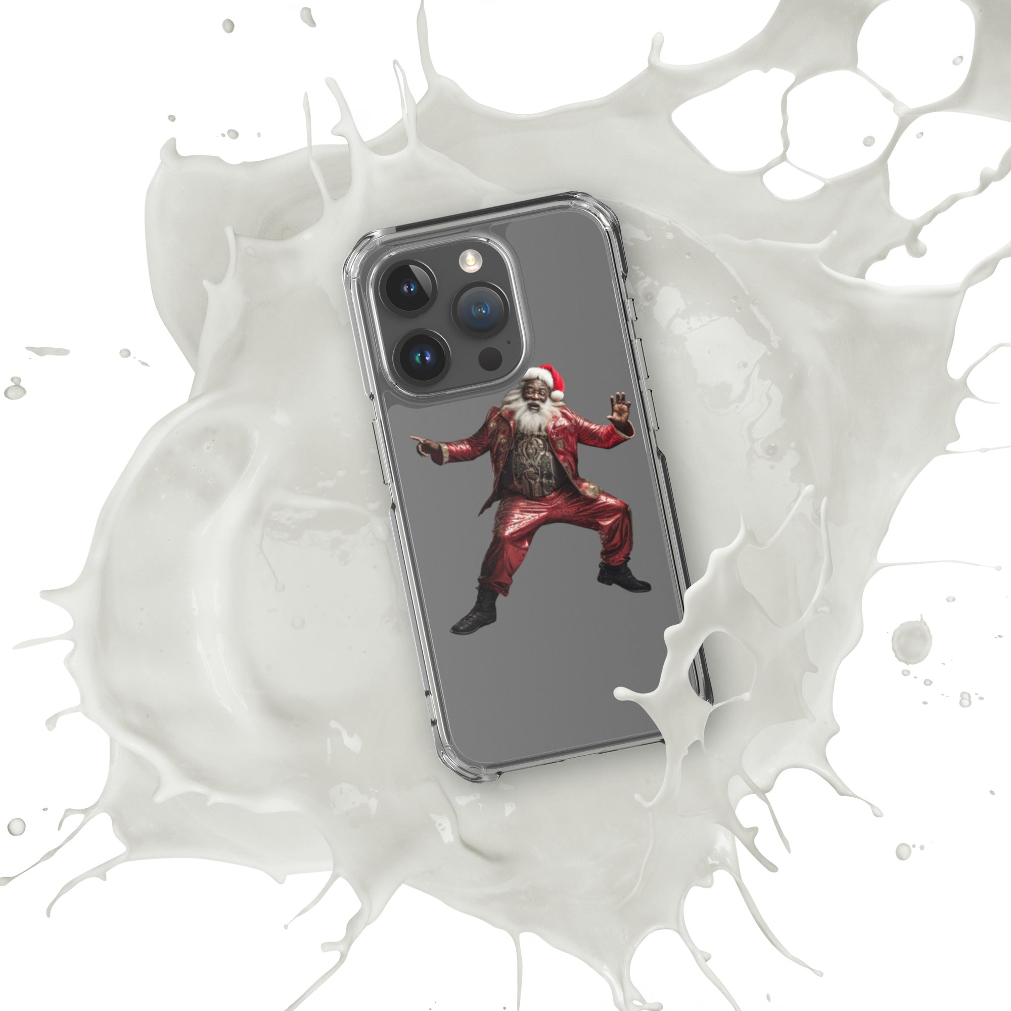 Black Santa Clear Case for iPhone® - ShopEbonyMonique