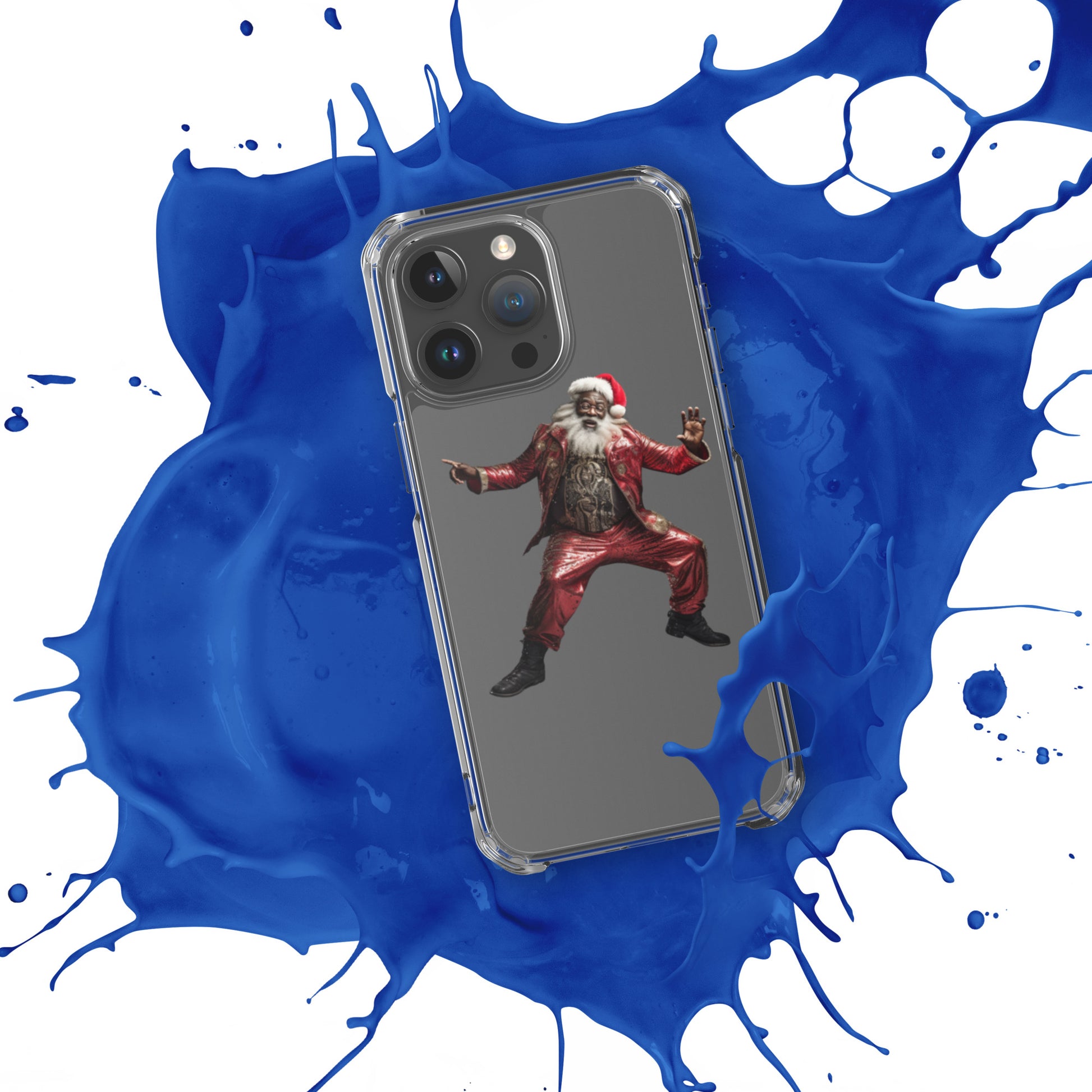Black Santa Clear Case for iPhone® - ShopEbonyMonique