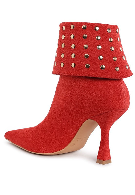 Piccini Stud Embellished Foldover Boots