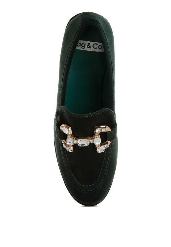 Maestro Diamante Embellished Horsebit Loafers - ShopEbonyMonique