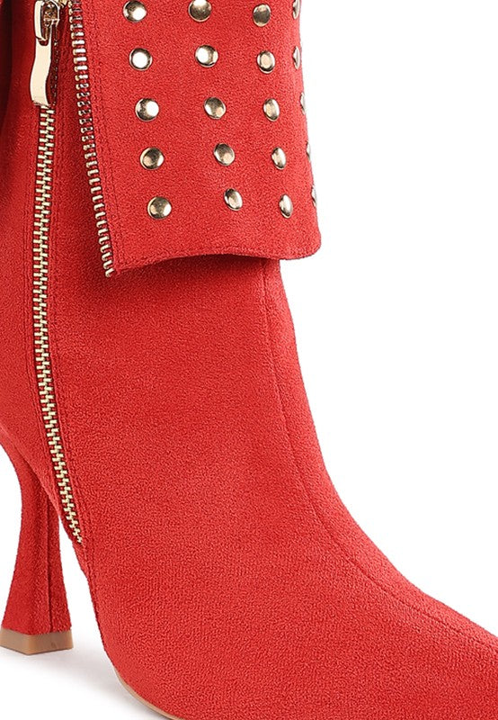 Piccini Stud Embellished Foldover Boots - ShopEbonyMonique