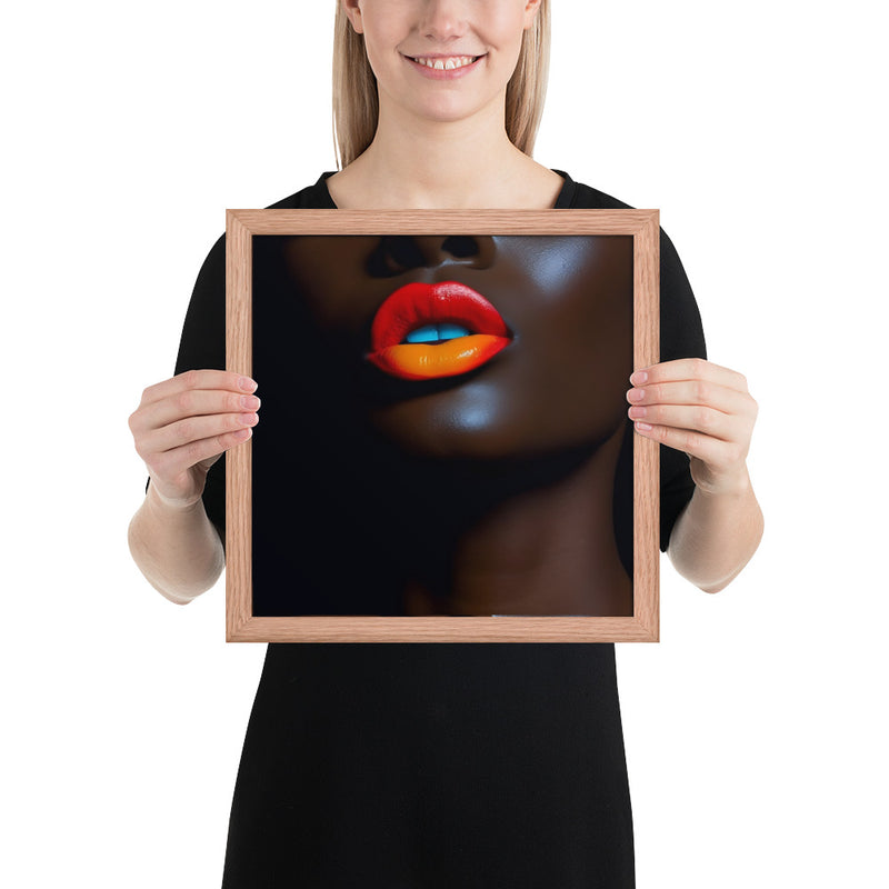 Orange Lips Framed poster