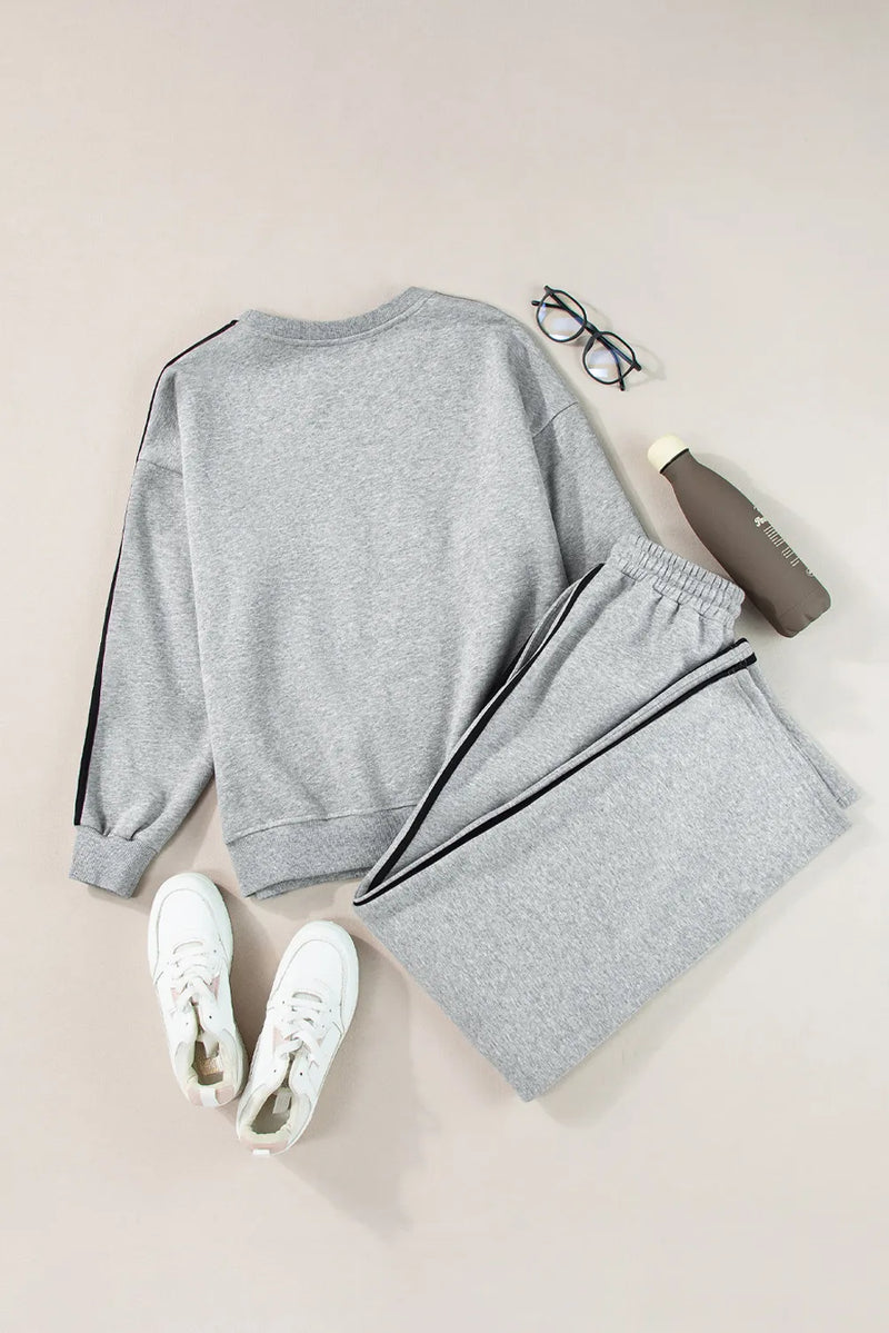 Round Neck Long Sleeve Top and Pants Active Set - ShopEbonyMonique