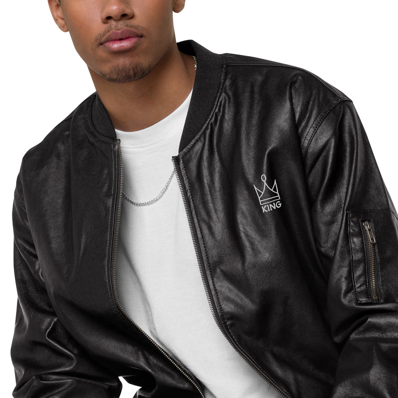 Street Culture Leather Bomber Jacket