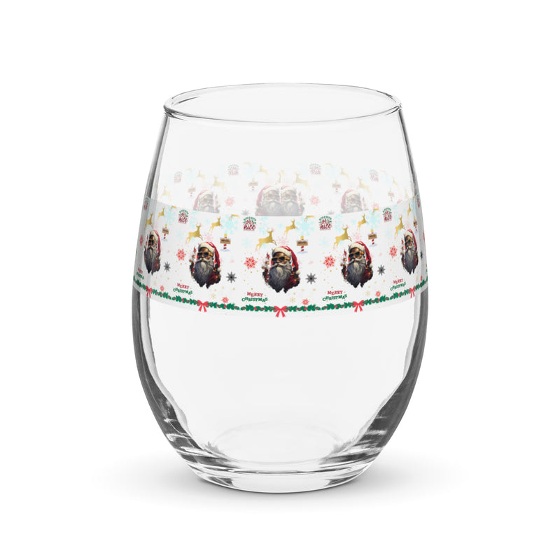 Christmas Stemless wine glass