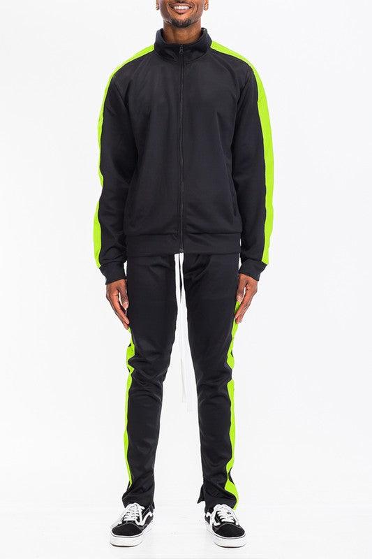 SINGLE STRIPE SOLID TRACK SUIT - ShopEbonyMonique