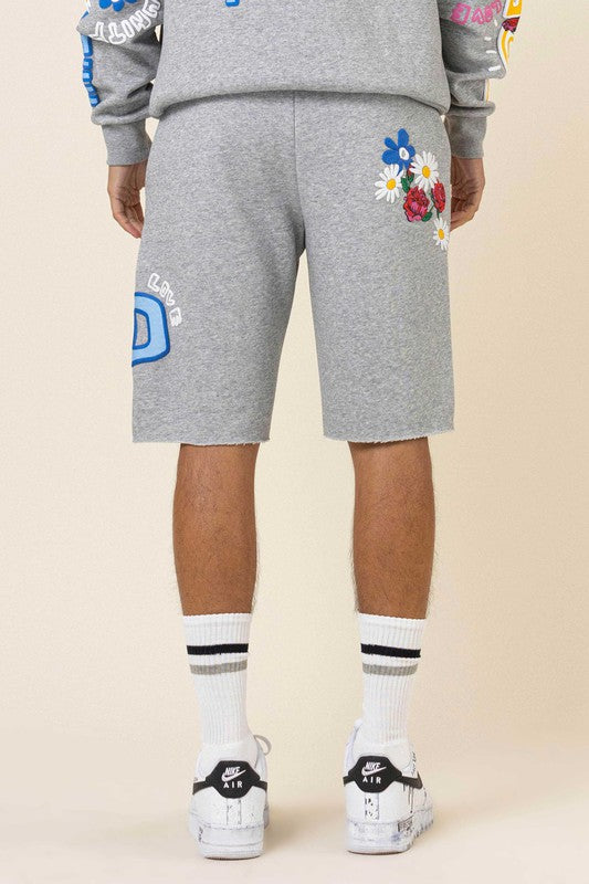EM Grey Print Shorts - ShopEbonyMonique