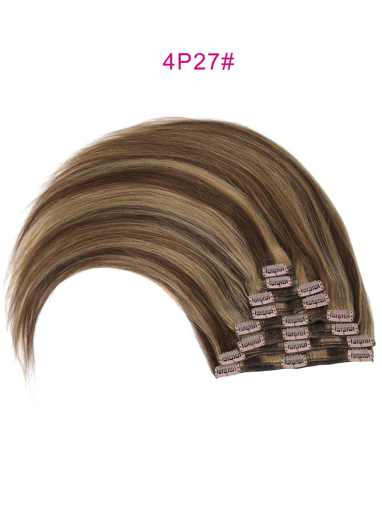 EM 8pcs Clip In Straight Human Hair - ShopEbonyMonique