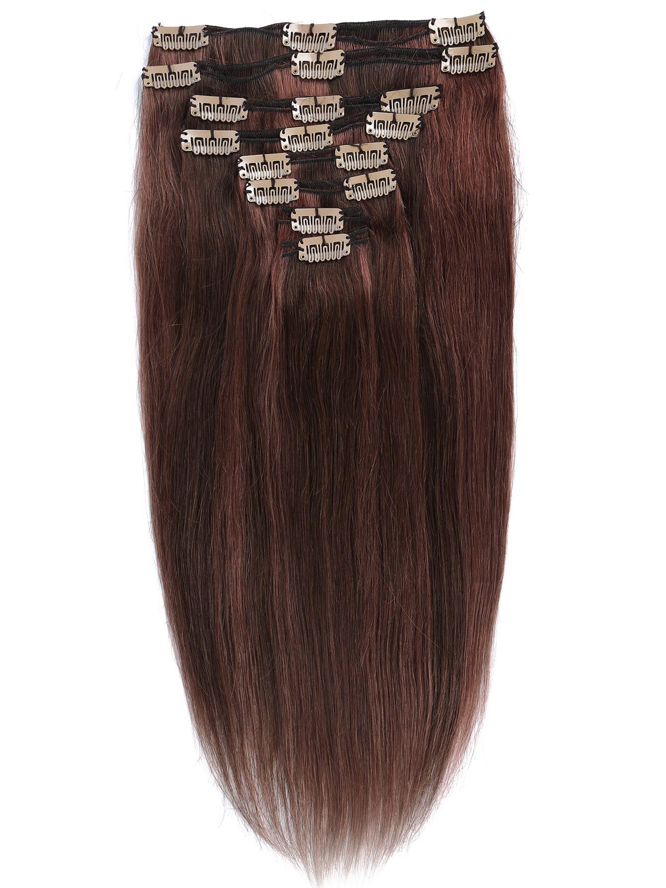 EM 8pcs Clip In Straight Human Hair - ShopEbonyMonique