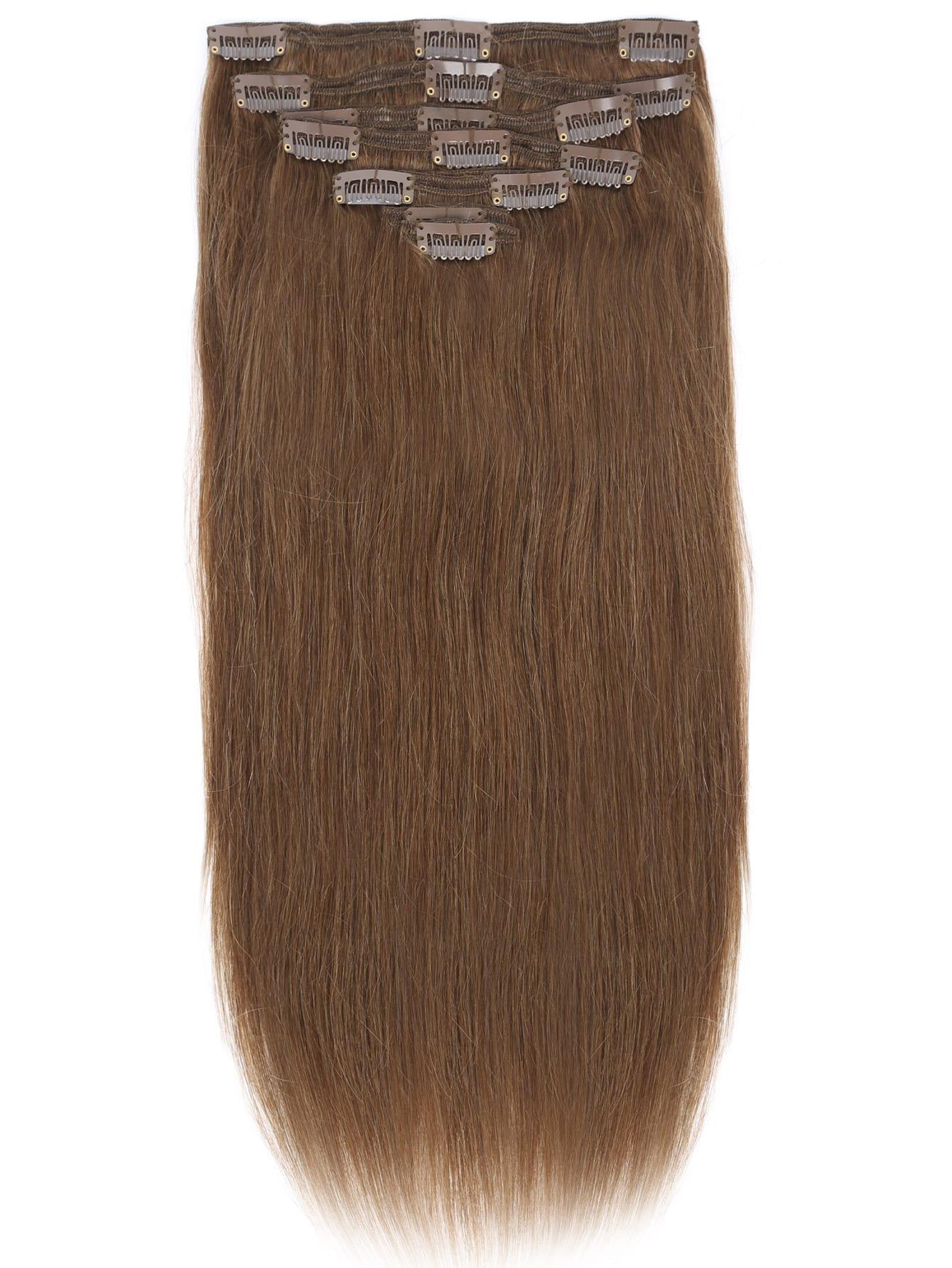 EM 8pcs Clip In Straight Human Hair - ShopEbonyMonique
