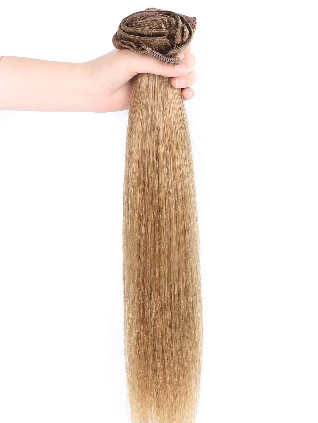 EM 8pcs Clip In Straight Human Hair - ShopEbonyMonique