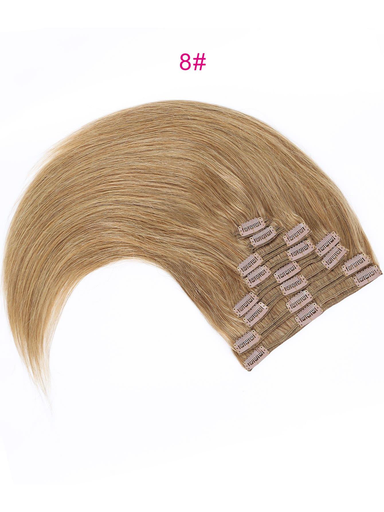 EM 8pcs Clip In Straight Human Hair - ShopEbonyMonique