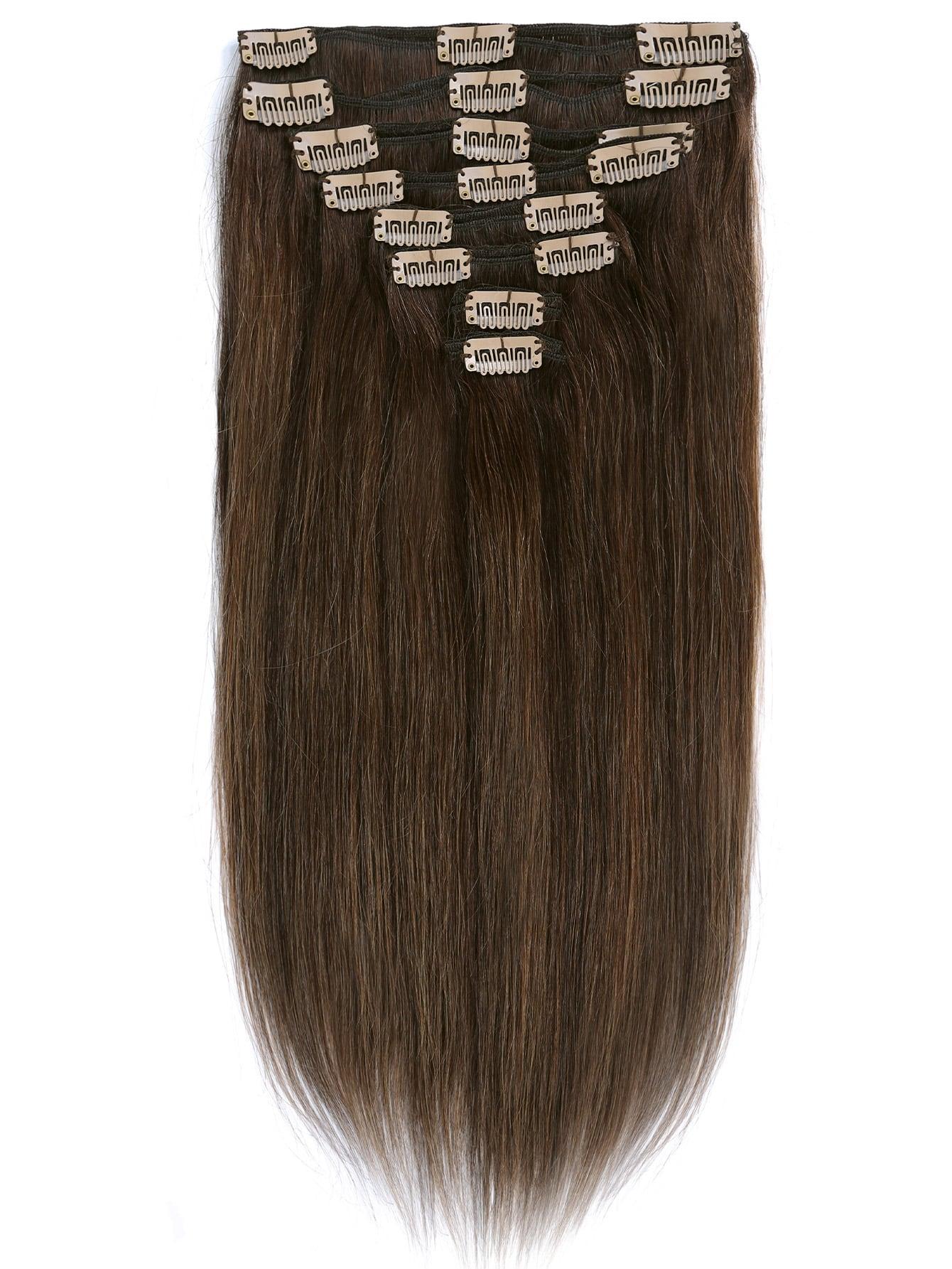 EM 8pcs Clip In Straight Human Hair - ShopEbonyMonique