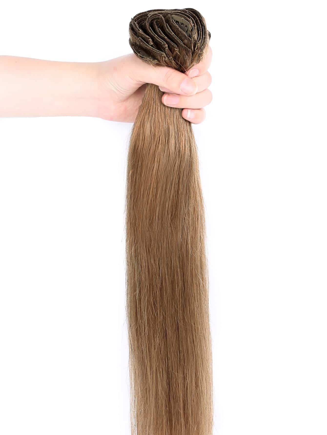 EM 8pcs Clip In Straight Human Hair - ShopEbonyMonique