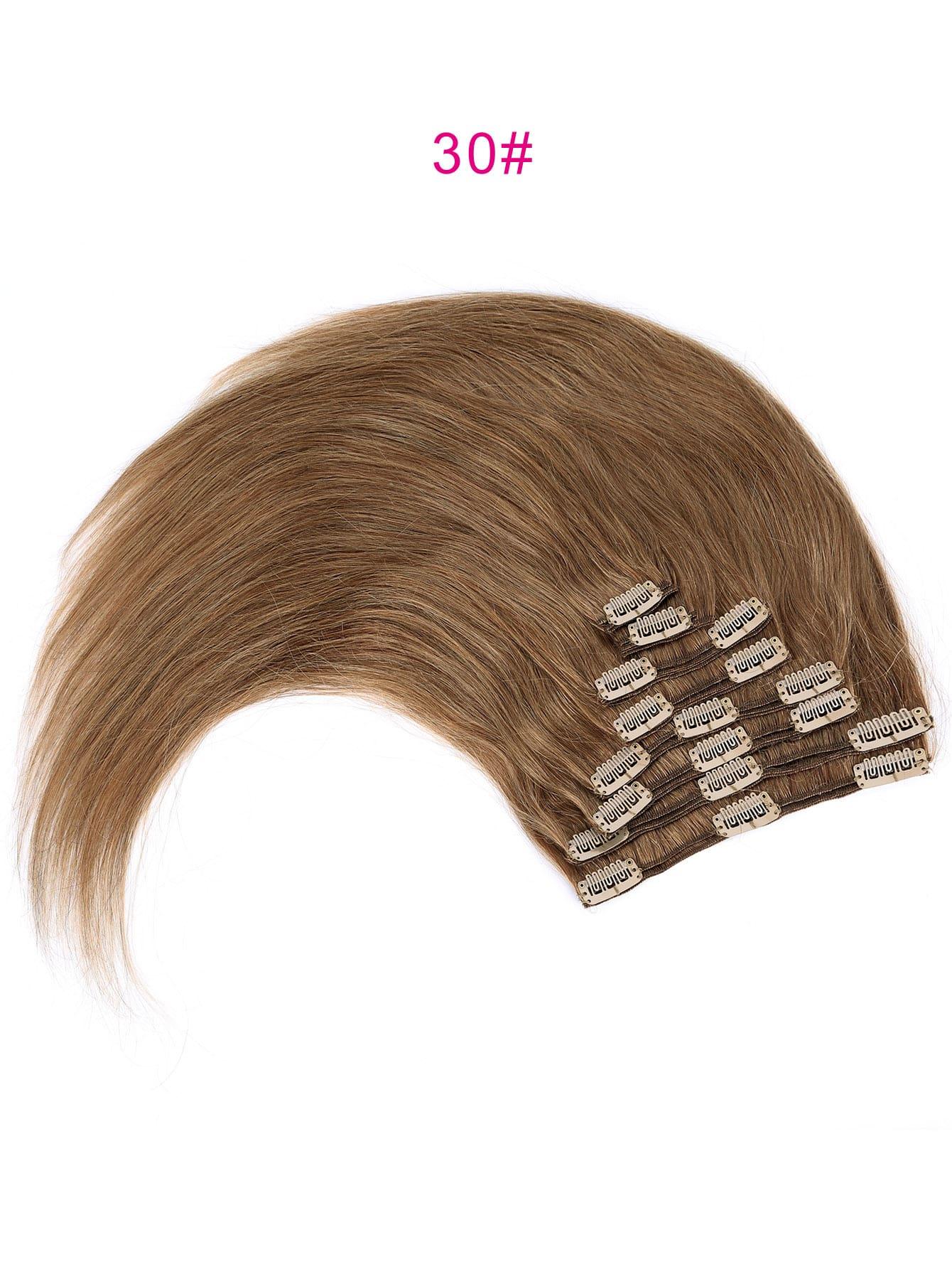 EM 8pcs Clip In Straight Human Hair - ShopEbonyMonique