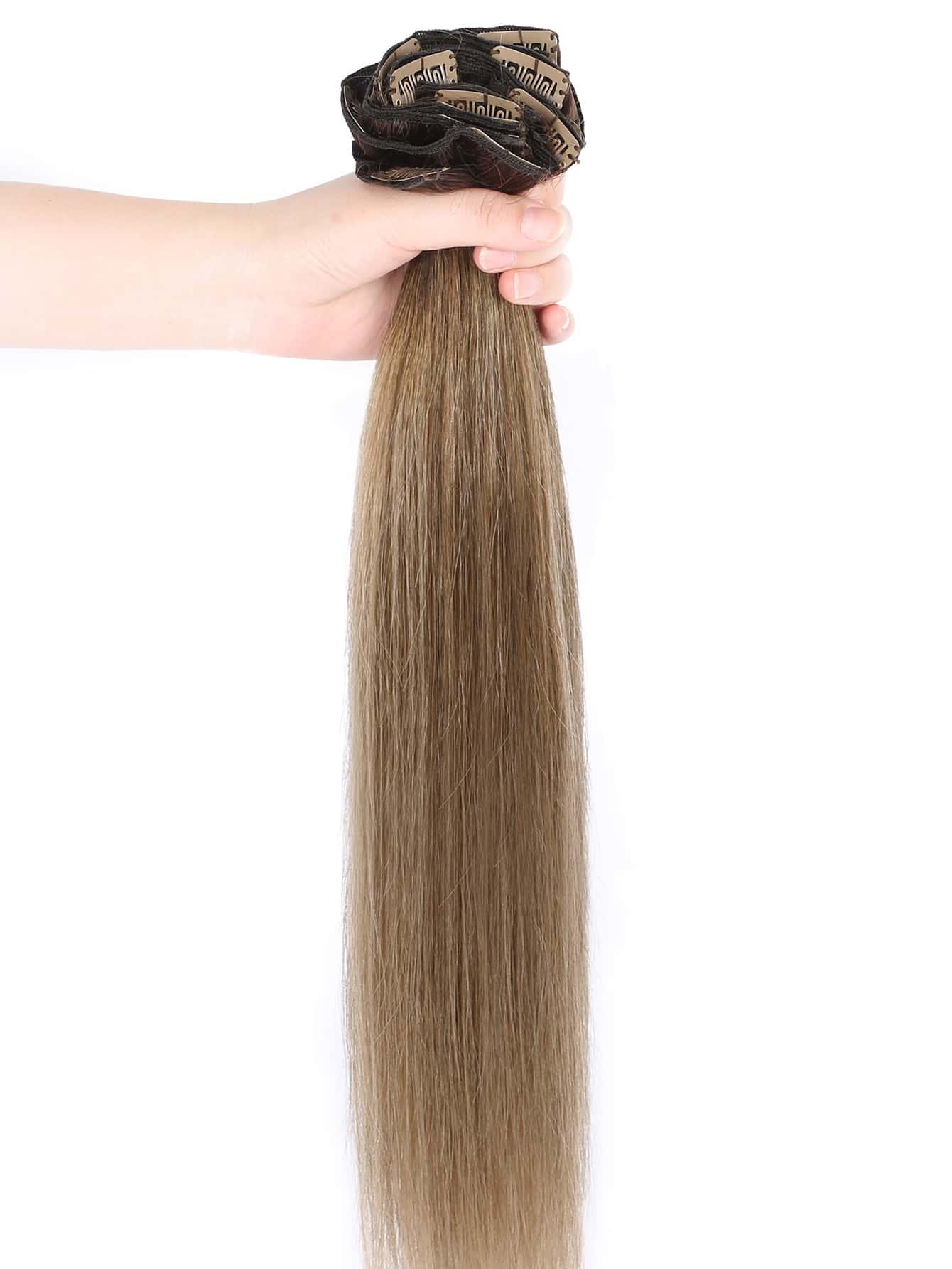 EM 8pcs Clip In Straight Human Hair - ShopEbonyMonique