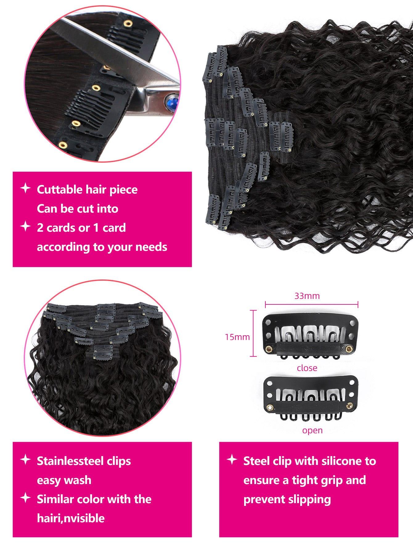 EM 8pcs Clip In Straight Human Hair - ShopEbonyMonique