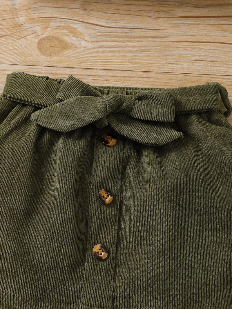 Baby Puff Sleeve Top & Belted Skirt-Top & Skirt-ebonymonique