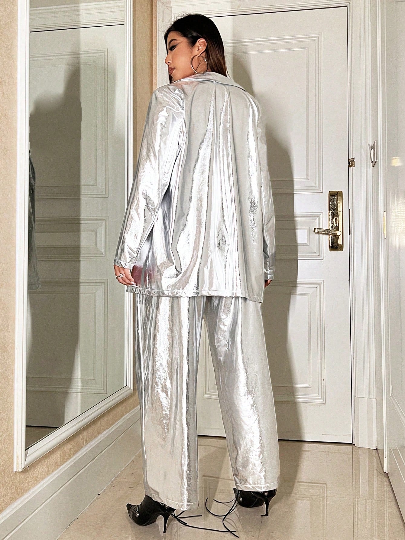 Shine Bright Blazer & Wide Leg Pants - ShopEbonyMonique