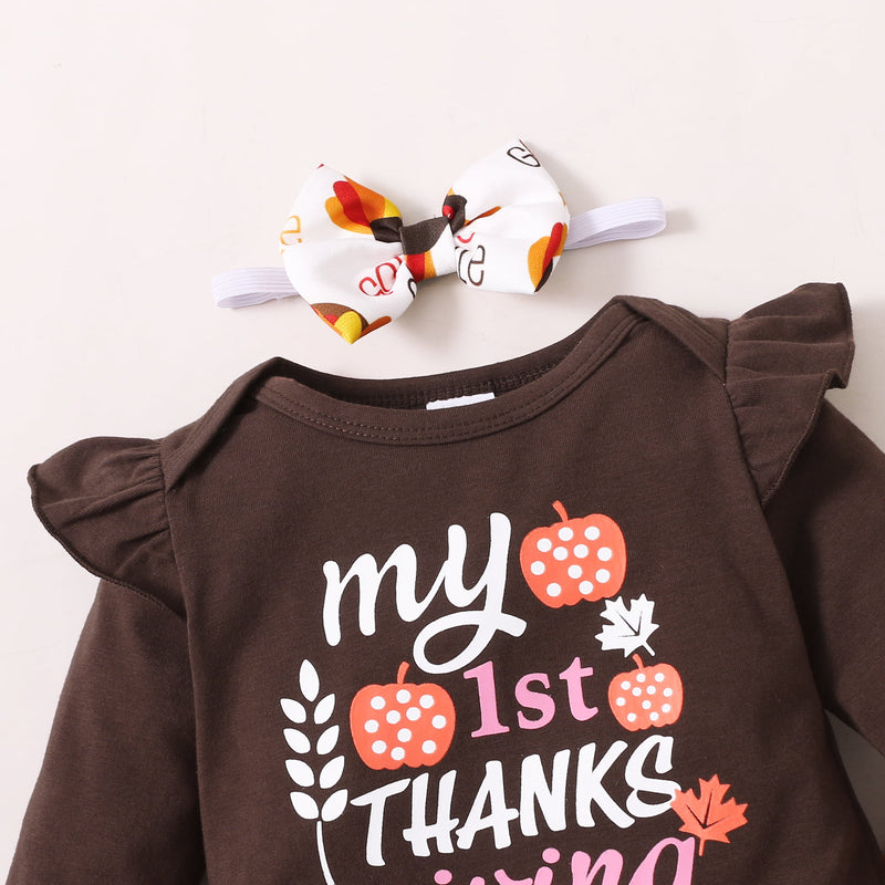 MY 1ST THANKS GIVING Graphic Bodysuit and Pants Set