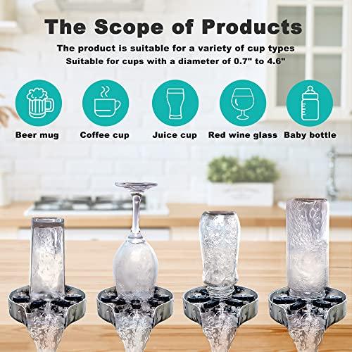PIPPONER Upgrade 360°Rotating Spout Cup Washer for Sink,High-Pressure Spray Holes Glass Rinser for Kitchen Sink,Stainless Steel Glass Washer for Kitchen Sink,Bottle Washer for Sink.(Brushed Nickel) - ShopEbonyMonique