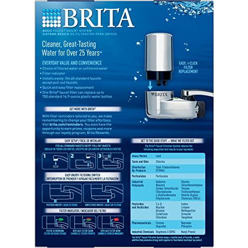 Brita Water Filter for Sink, Faucet Mount Water Filtration System for Tap Water with 1 Replacement Filter, Reduces 99% of Lead, Chrome - ShopEbonyMonique
