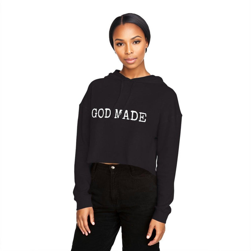 God Made Women’s Cropped Hooded Sweatshirt - ShopEbonyMonique