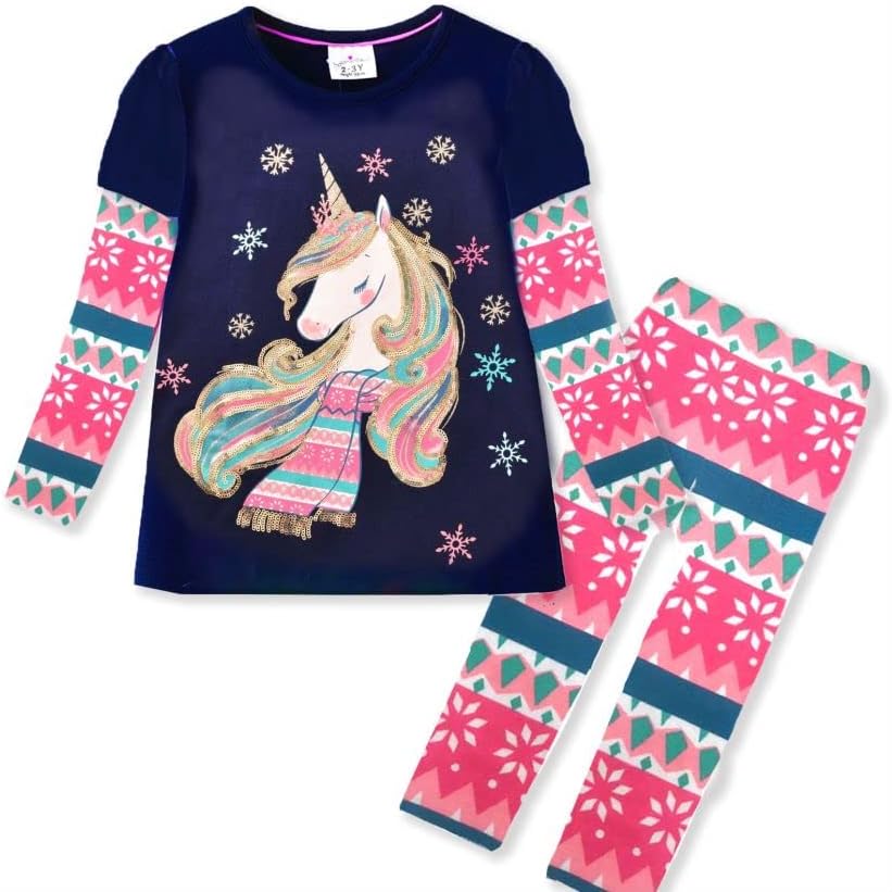 EM girls clothes toddler outfits - little kids shirts & leggings winter fashion clothing sets, cute birthday gifts - ShopEbonyMonique