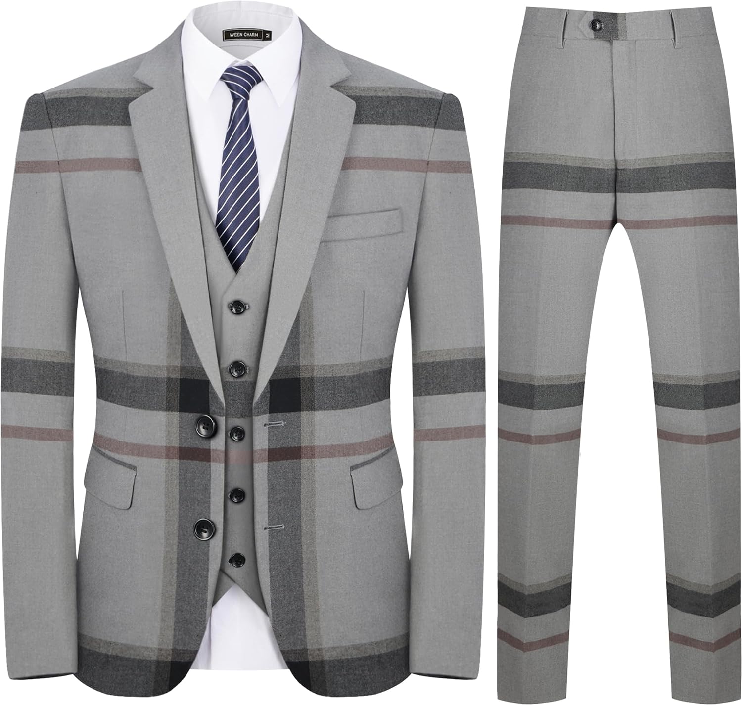 Men’s 3-Piece Plaid Suit - ShopEbonyMonique