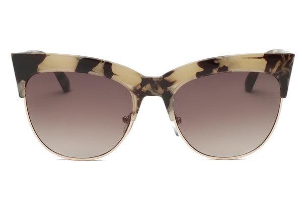 Women Half Frame Cat Eye Sunglasses - ShopEbonyMonique