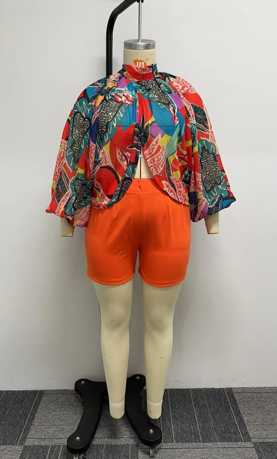 Women's Batwing Long Sleeve Split Blouse and Shorts Set - ShopEbonyMonique