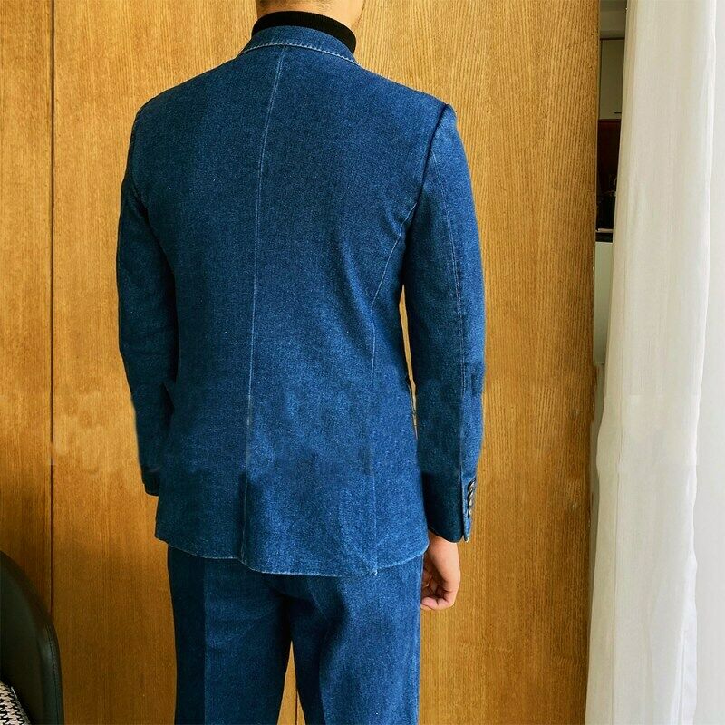 Denim Double Breasted Suit - ShopEbonyMonique