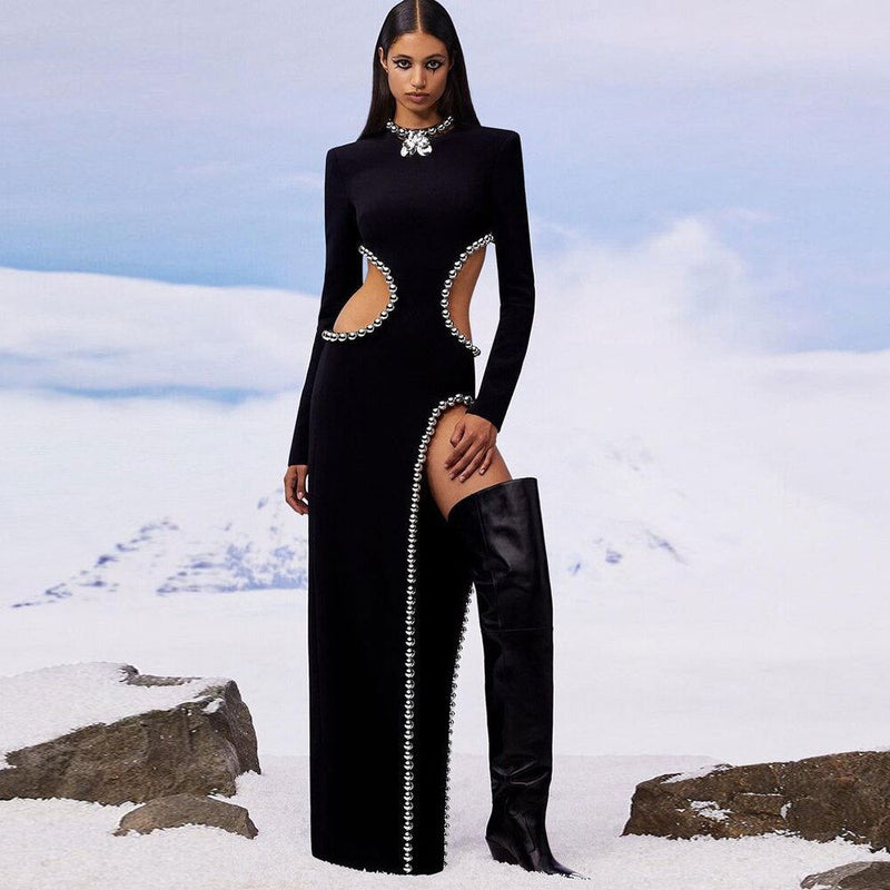 Diamond O Neck Cutout Dress - ShopEbonyMonique