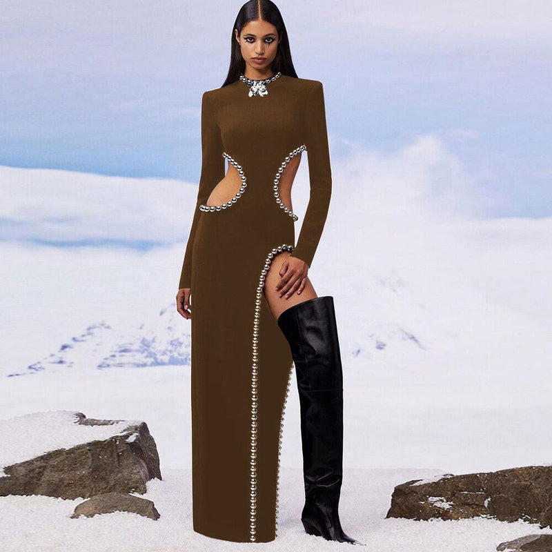 Diamond O Neck Cutout Dress - ShopEbonyMonique