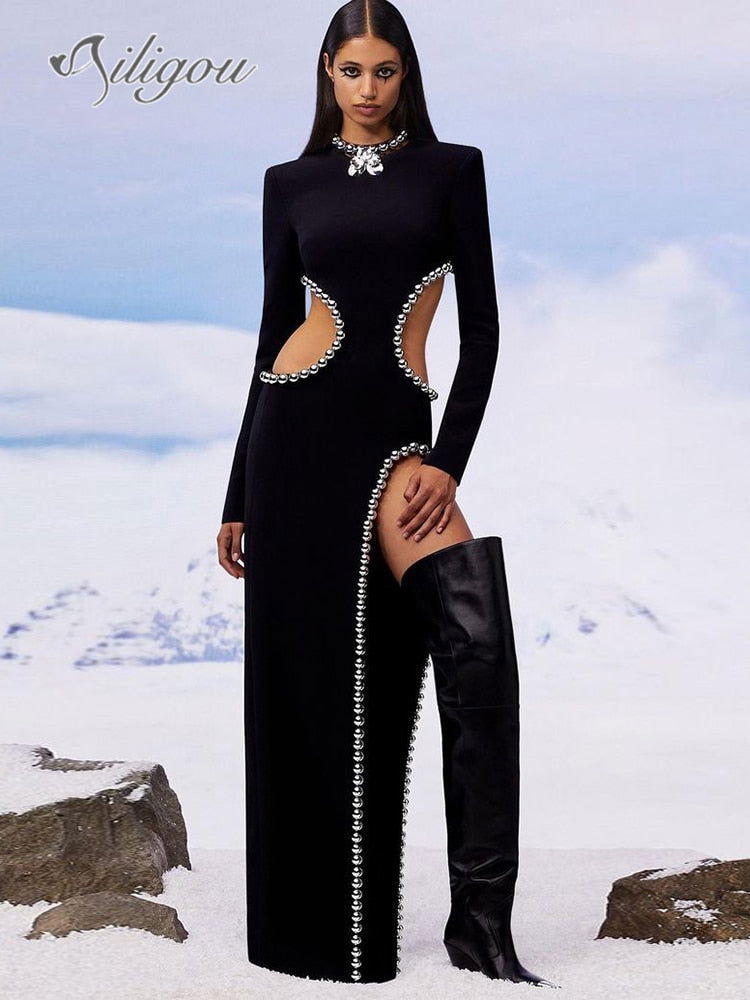 Diamond O Neck Cutout Dress - ShopEbonyMonique