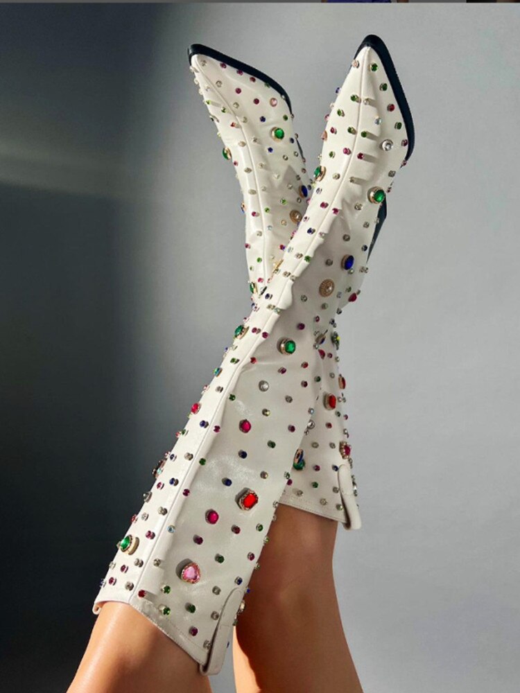 Diamond Pointed Toe Knee-High - ShopEbonyMonique