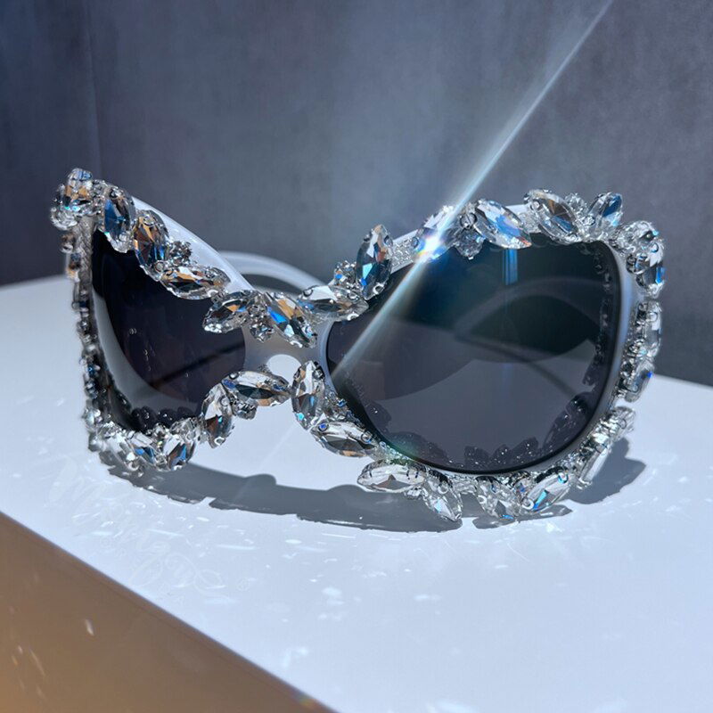 Diamond Y2k Oversized Punk Sunglasses - ShopEbonyMonique