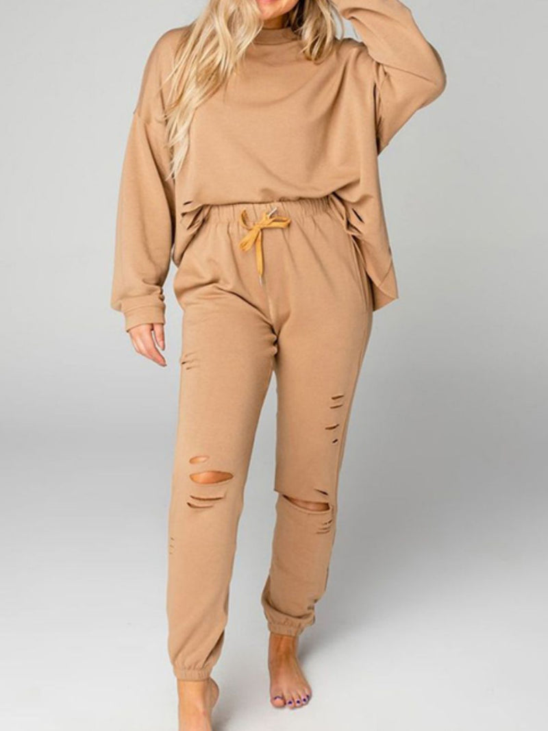 Distressed  Joggers Set - ShopEbonyMonique