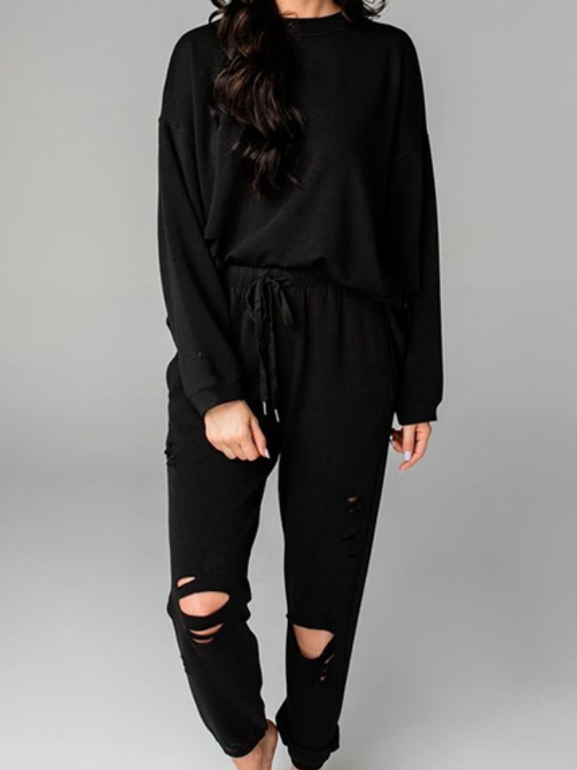 Distressed  Joggers Set - ShopEbonyMonique