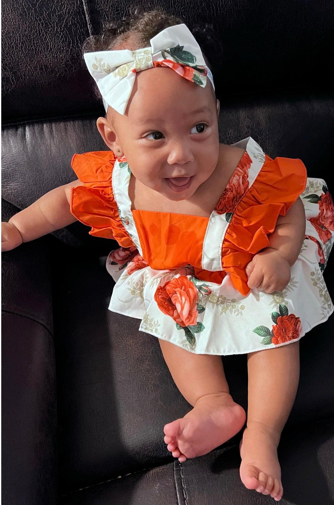 Ke'mora Baby Floral Bodysuit & Headband - ShopEbonyMonique