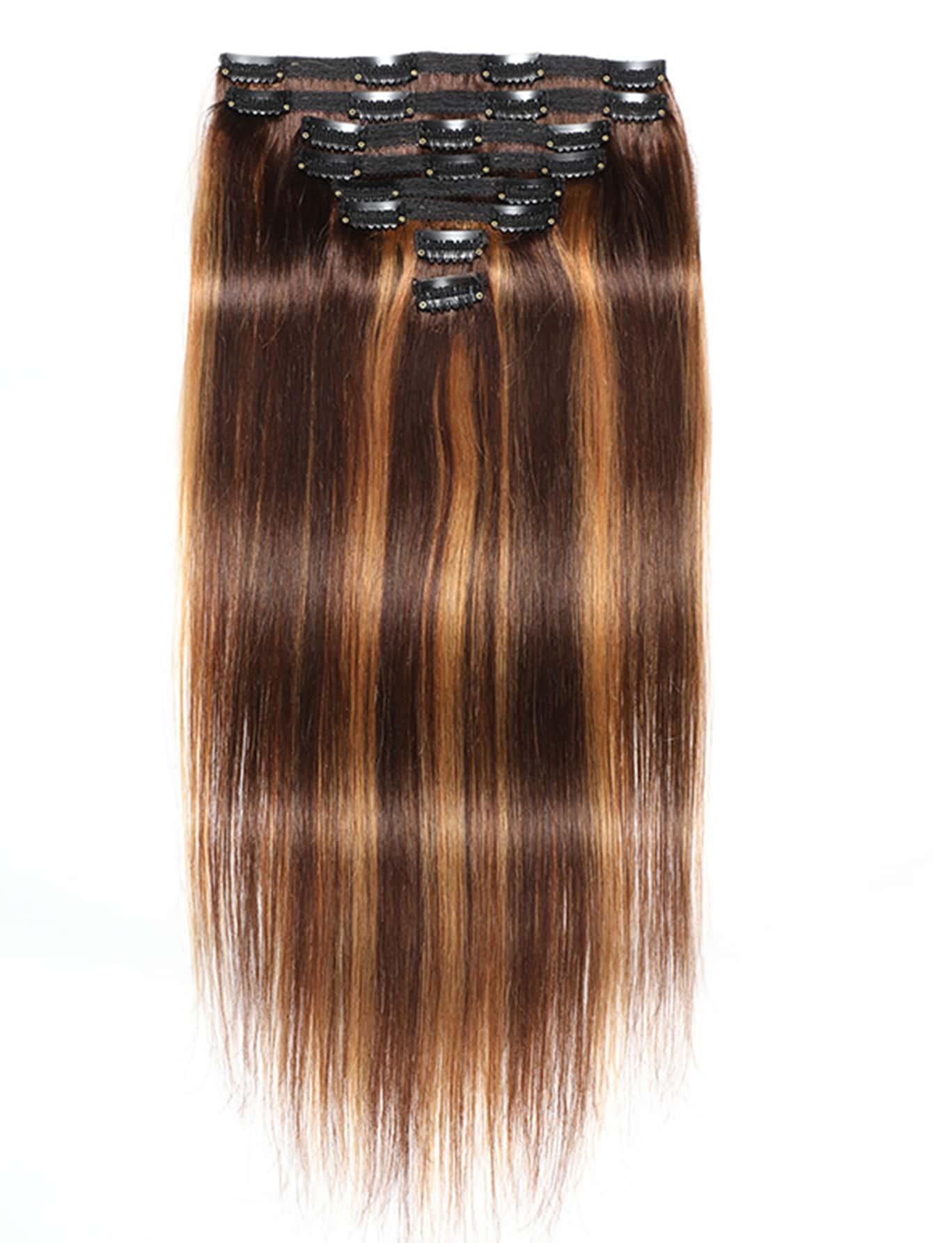 EM 8pcs Long Straight Clip In Human Hair - ShopEbonyMonique