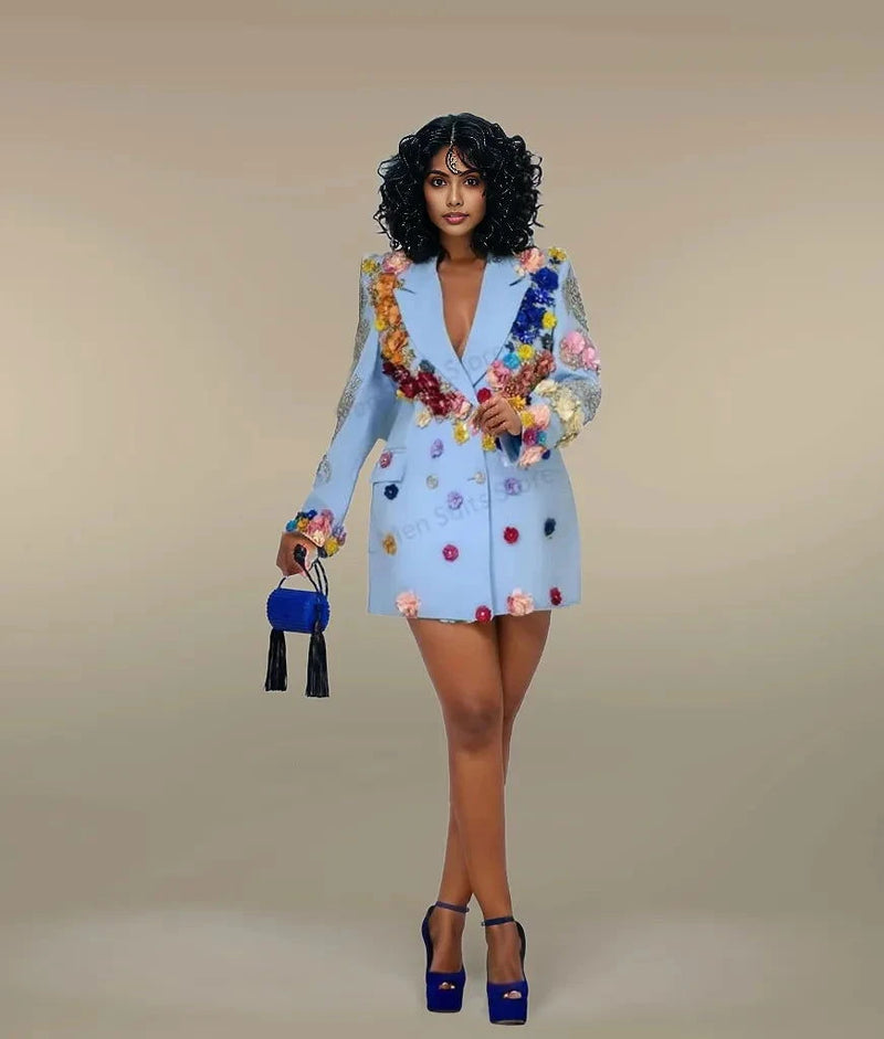 EM Flower Women Suit Blazer - ShopEbonyMonique