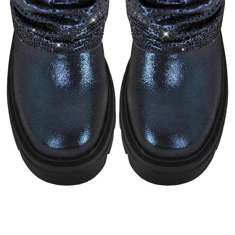 EM Fold Over Rhinestone Trim Boots - ShopEbonyMonique