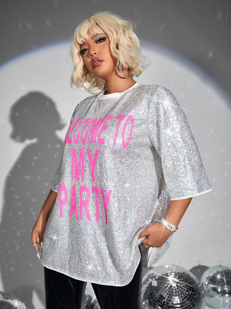 EM Graphic Sequin Tee - ShopEbonyMonique