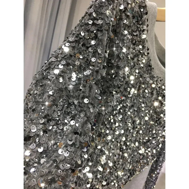 EM Hand-beaded Sequin Pullover Sweatshirt - ShopEbonyMonique